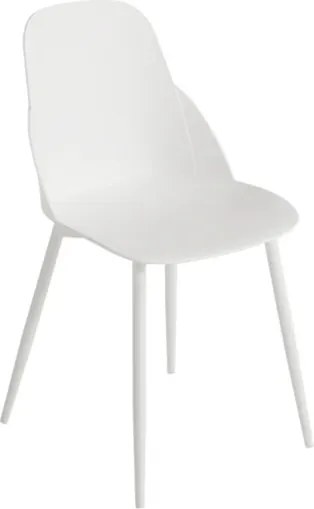 Sedia in polipropilene Bianco con gambe in metallo - MILA 2 sedie