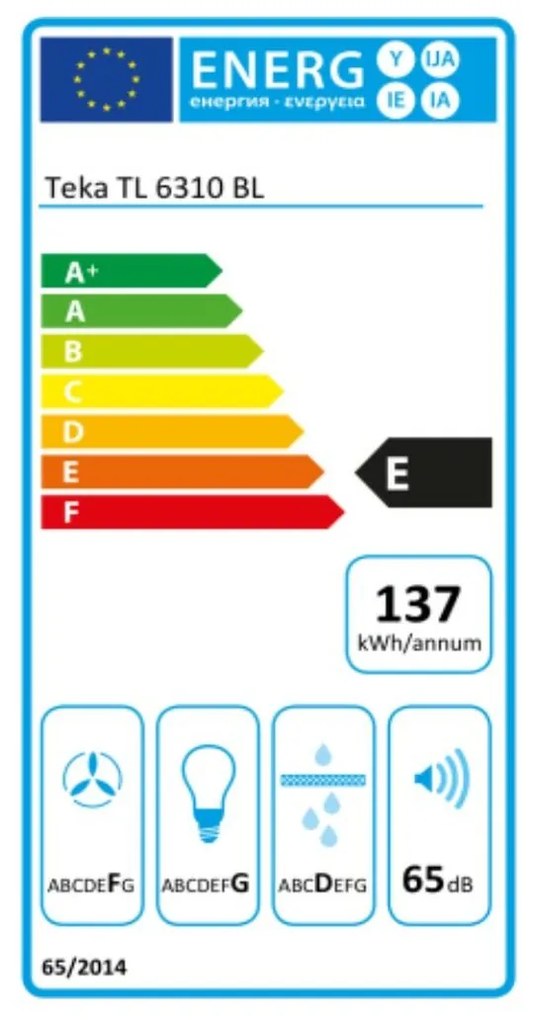 Cappa Classica Teka TL6310BK 60 cm 332 m3/h 65 dB 231W