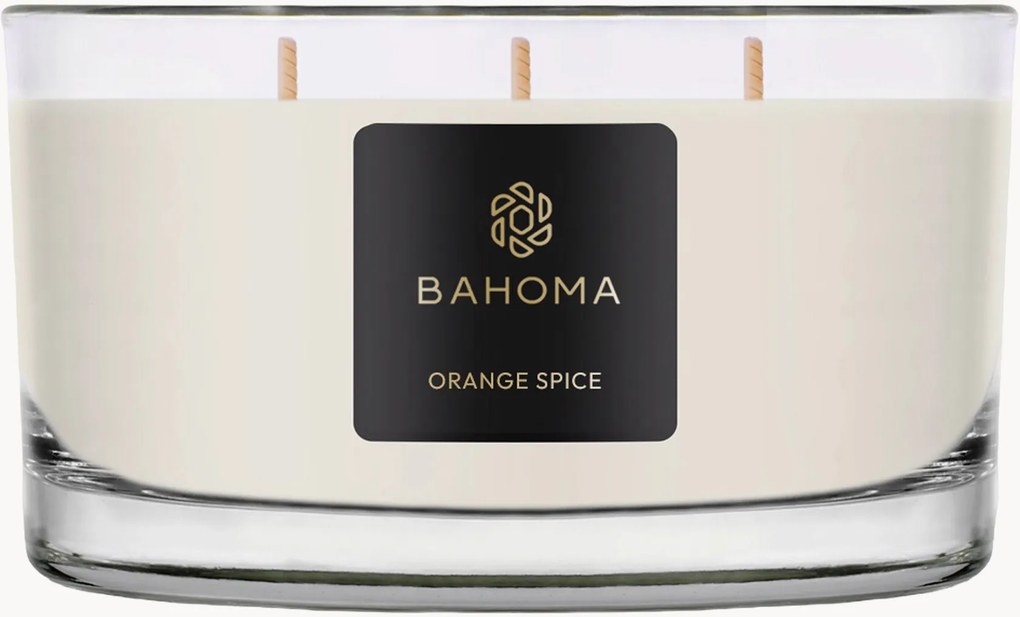 Candela profumata fatta a mano a tre stoppini Orange Spice (arancia, anice, vaniglia)