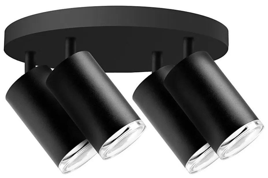 Luce Spot da bagno TURYN 4xGU10/10W/230V IP44 nero