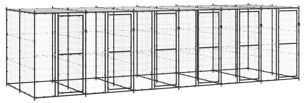 Gabbia Per Cani Da Esterno İn Acciaio Con Tetto 14,52 M² /