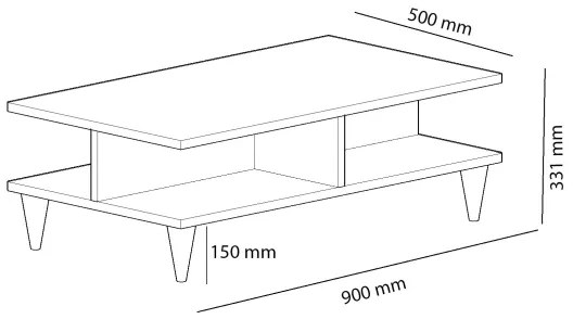 Tavolino DIAMOND marrone/nero