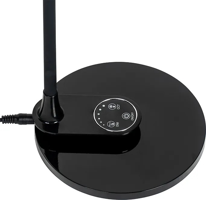 Lampada da tavolo e da parete nera con LED e dimmer touch - Joni