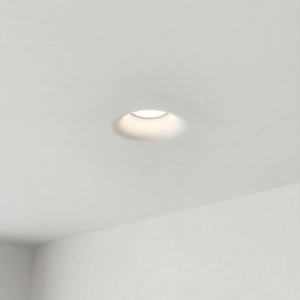 Portafaretto Quadrato 100x100 mm GU10 in Gesso Pitturabile Curvo