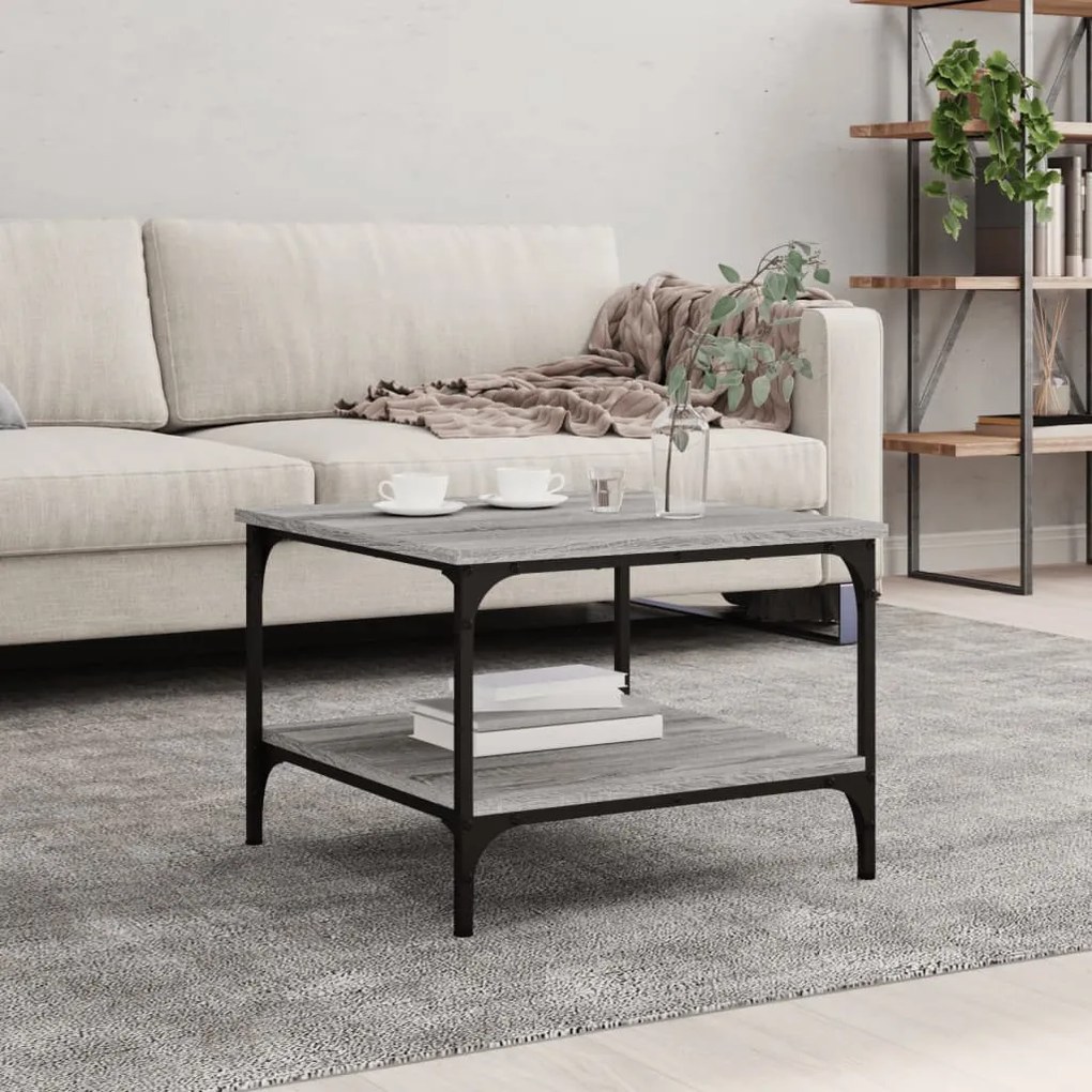 Tavolino Da Salotto Grigio Sonoma 55x55x40 Cm Legno Multistrato /
