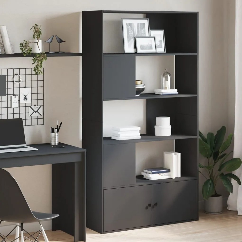 Libreria Nera 100x36x189 Cm İn Legno Multistrato /