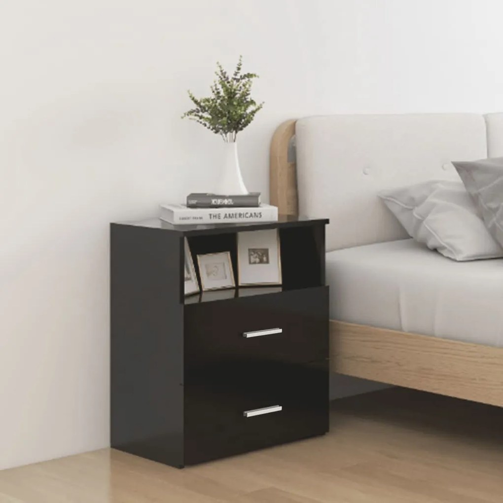 Comodino Nero 50x32x60 Cm /