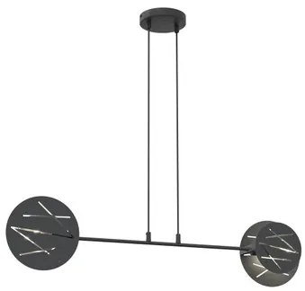 Lampada a sospensione in acciaio XOTIC 2 nero 2xE27