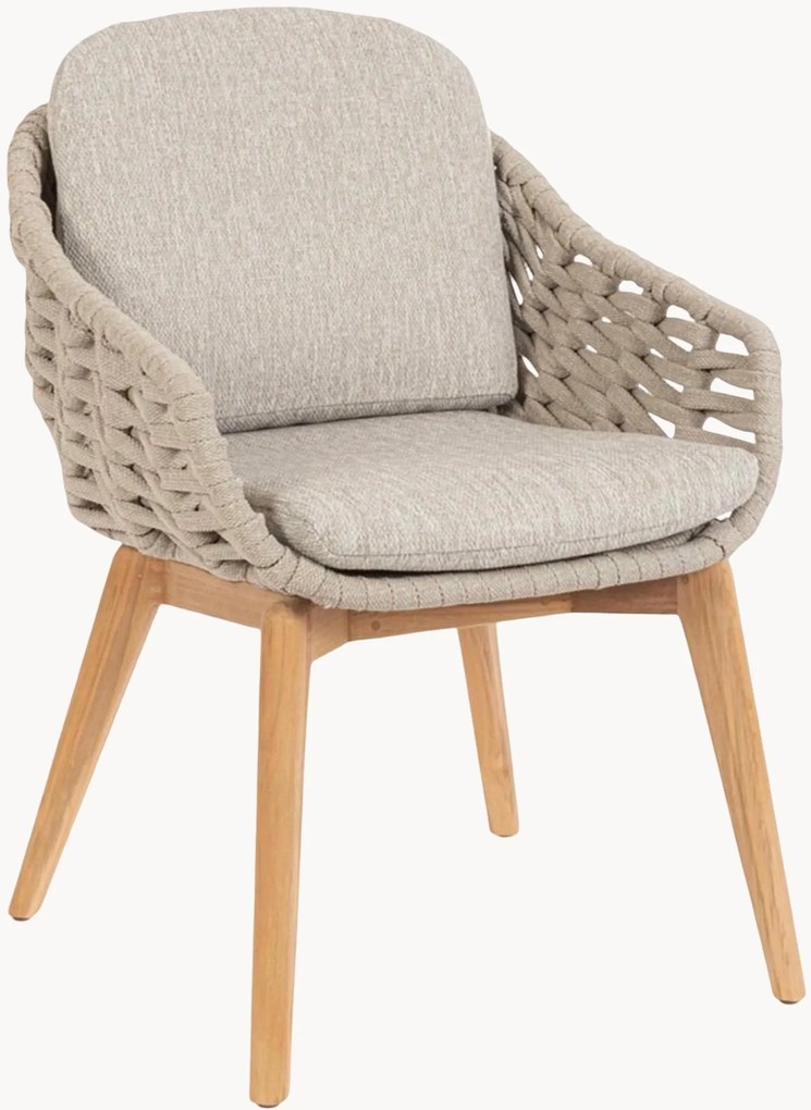 Set di 2 sedie da giardino con braccioli e gambe in legno di teak Tamires