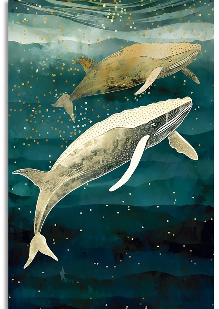 Stampa su tela – Balene nell'oceano