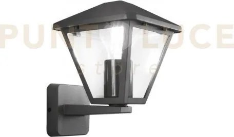 Applique up prisma antracite 1 luce attacco e27 ip44 16x19,1x21,8cm