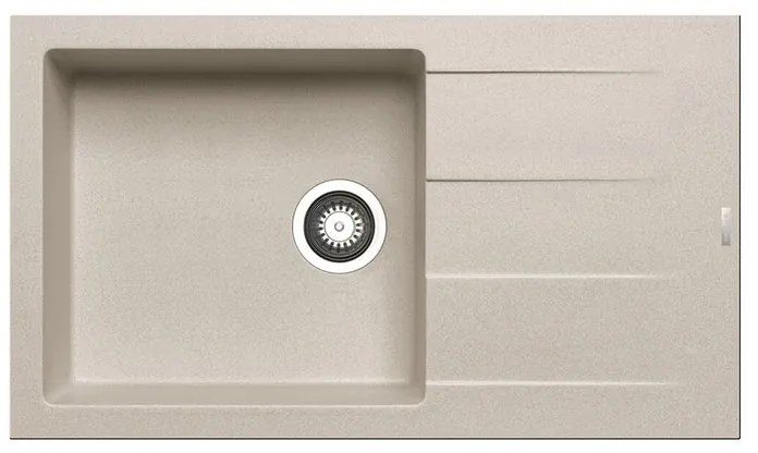 Lavello integrato 1 vasca con gocciolatoio laterale destro o sinistro PYRAMIS Athlos granito L 50 x L 86 cm beige