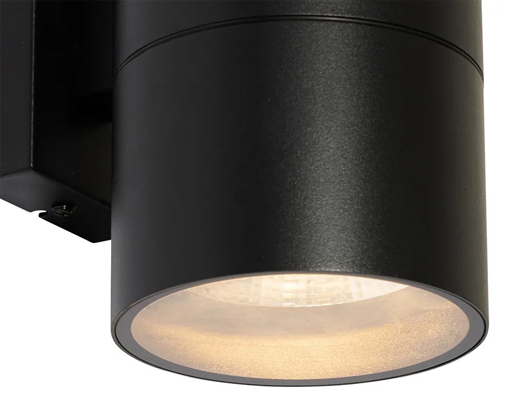 Lampada da parete per esterni moderna nera 2 luci AR111 IP44 - Duo
