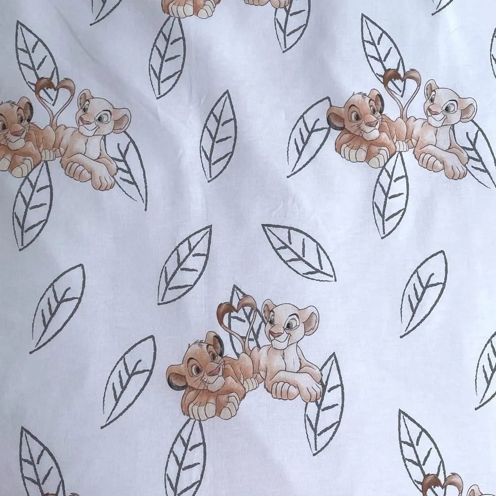 Biancheria da letto per bambini con effetto fosforescente giallo chiaro in cotone per letto singolo 140x200 cm Lion King "Best friends" – Jerry Fabrics