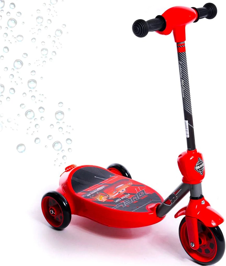 Monopattino Elettrico a Batteria 3 Ruote per Bambini Sparabolle con Licenza Disney Cars...