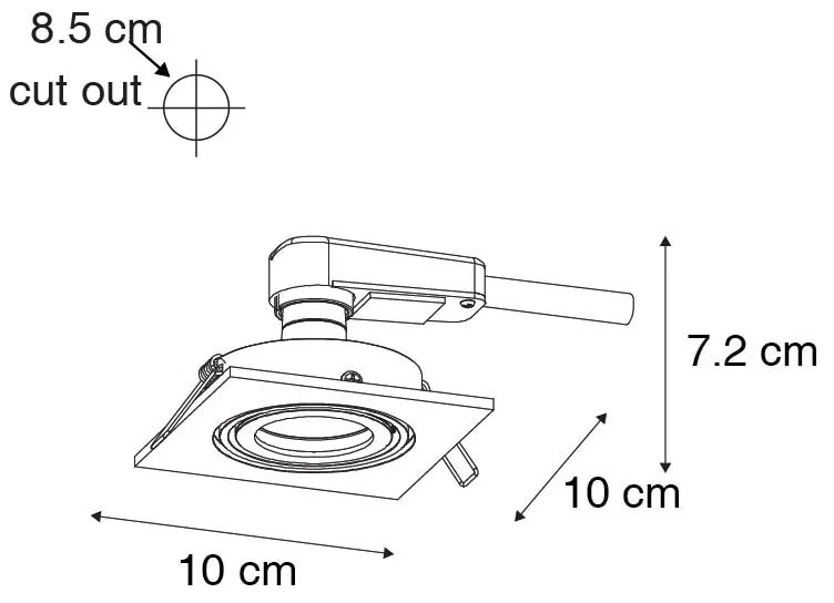 Set di 6 faretti da incasso moderni neri regolabili - Club