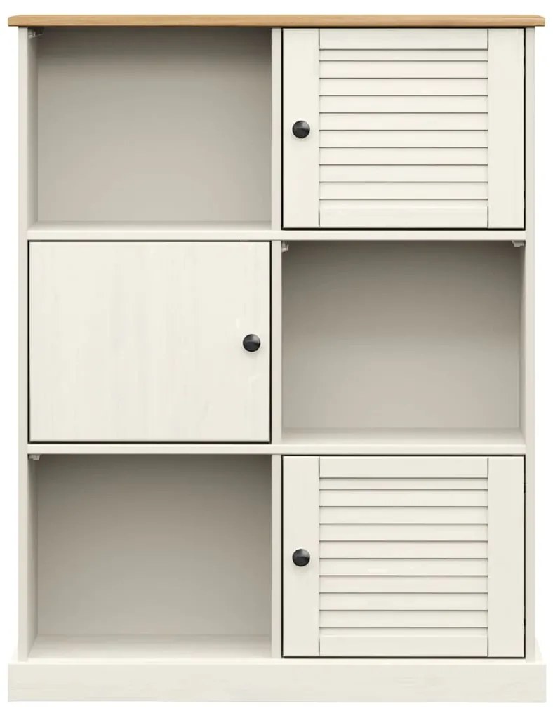 Libreria VIGO 90x35x114,5 cm in Legno Massello di Pino Bianco