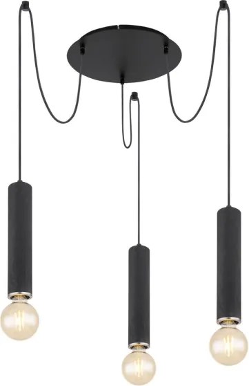 Globo 15499-3H - Lampadario a sospensione con filo MARION 3xE27/60W/230V legno nero