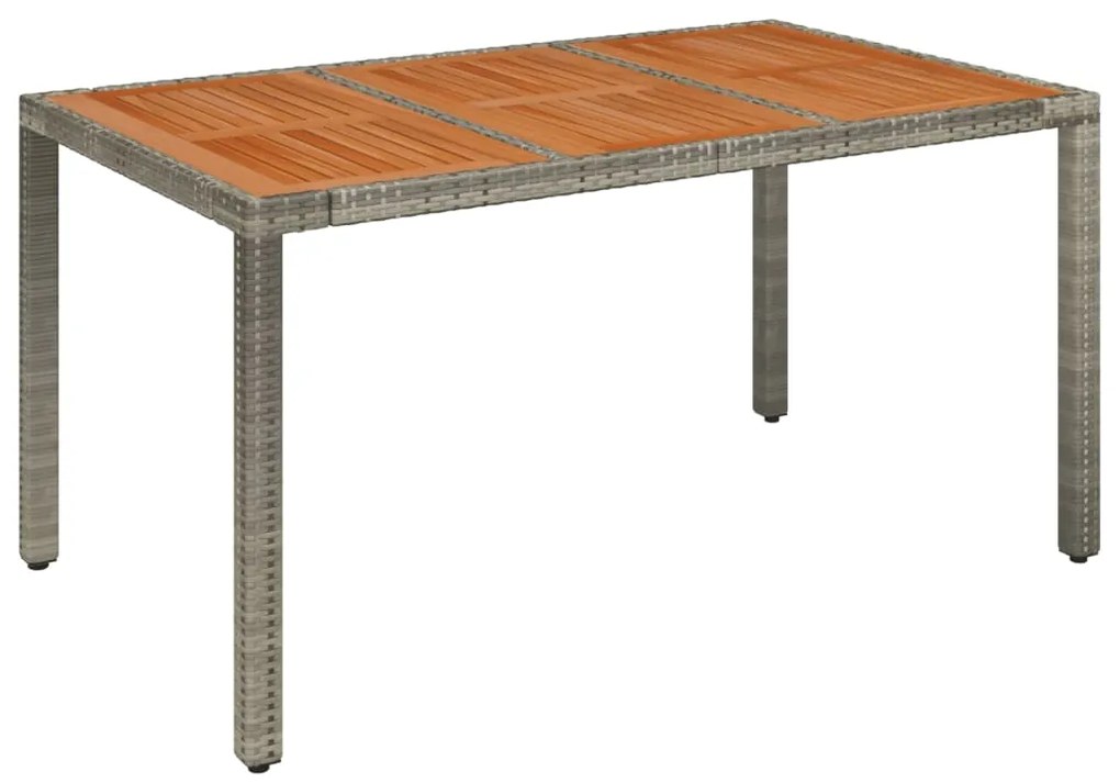 Set da pranzo da giardino 7 pz con cuscini in polyrattan grigio