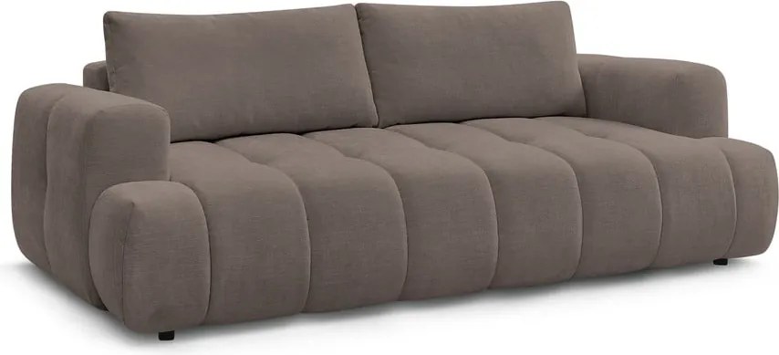 Divano grigio tortora allungabile e con contenitore rivestito in ciniglia 251 cm Fuji – Bobochic Paris