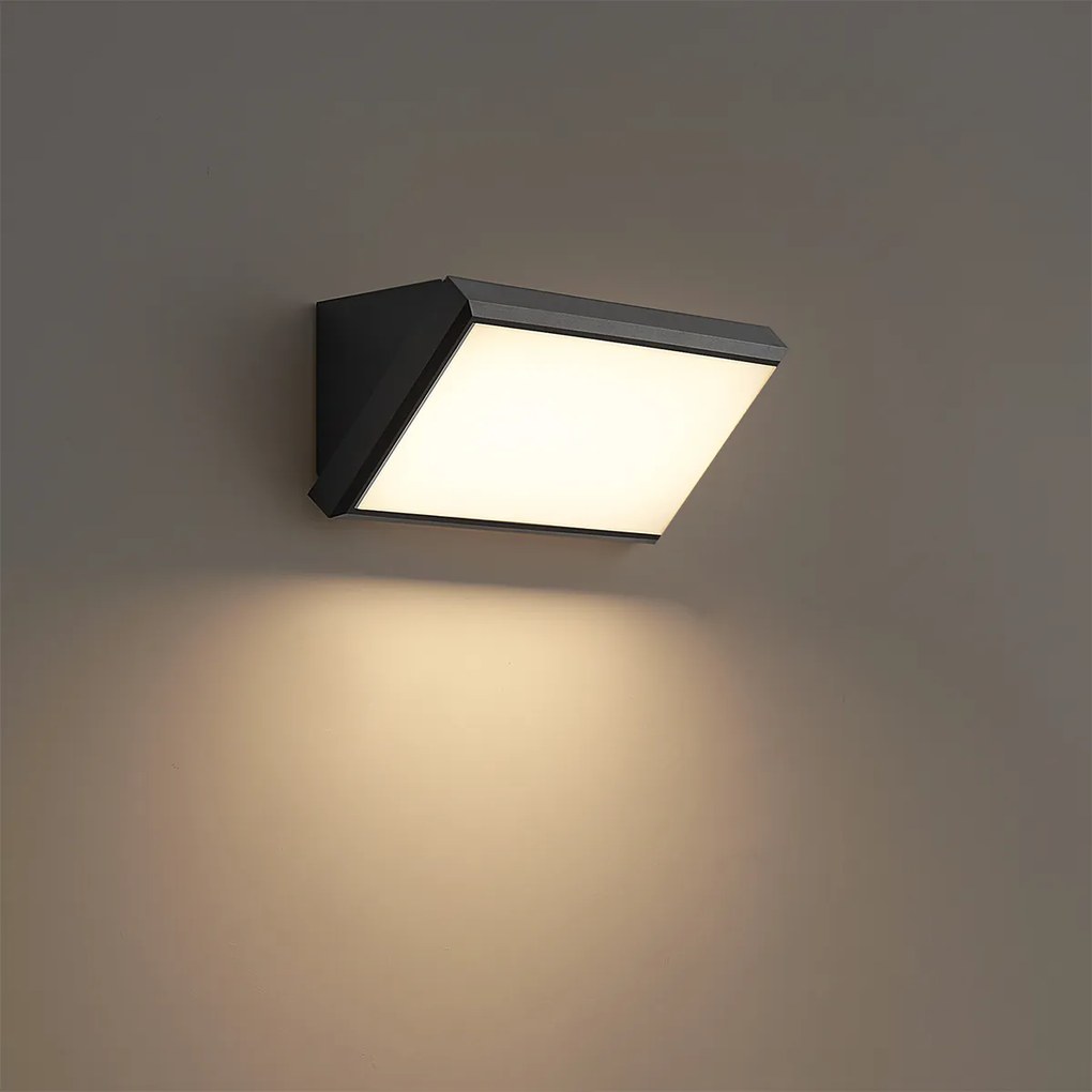 Lampada da parete moderna da esterno grigio scuro con LED IP65 - Marek