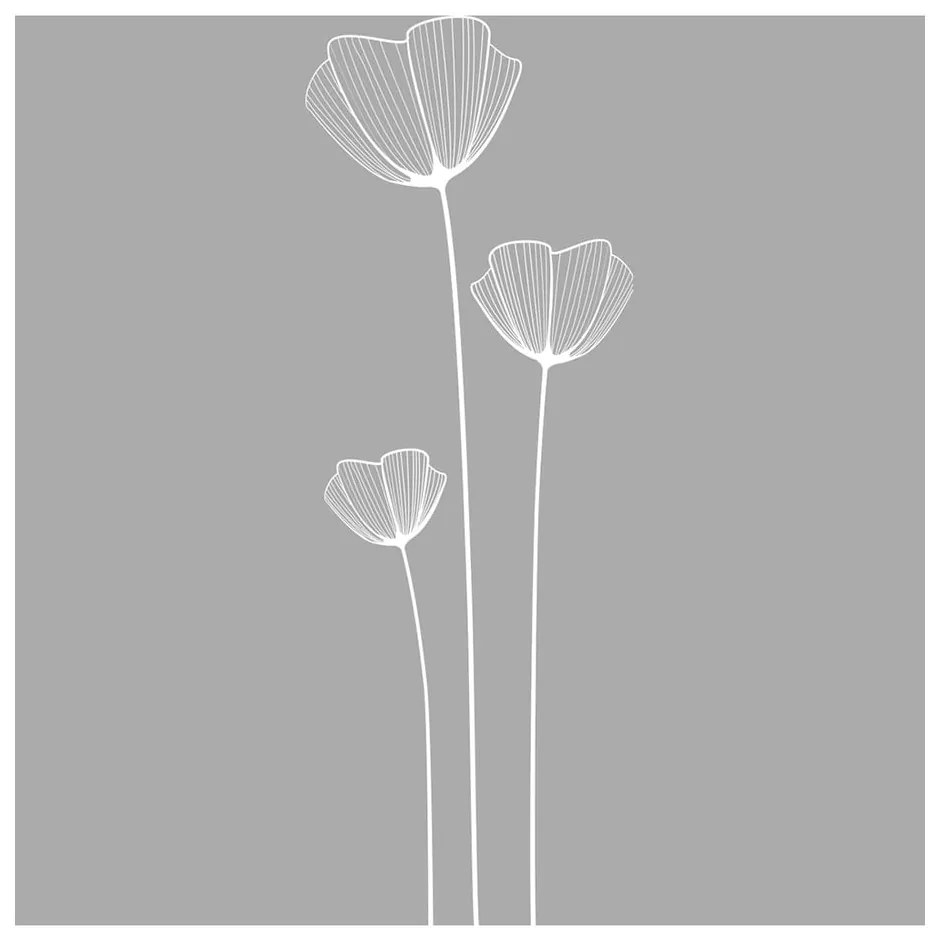 Adesivo per porta della doccia Fiori di papavero, 185 x 55 cm - Ambiance