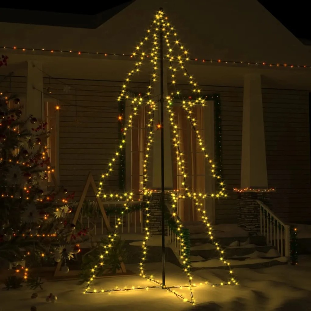 Albero di Natale a Cono con LED per Interni Esterni, Albero di Natale a Cono 300 LED per Interni Esterni 120x220 cm III