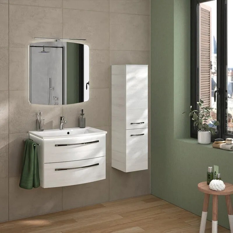 Mobile da bagno sospeso Image di Pelipal L 70 x H 48 x P 48 cm rovere bianco, 2 cassetti