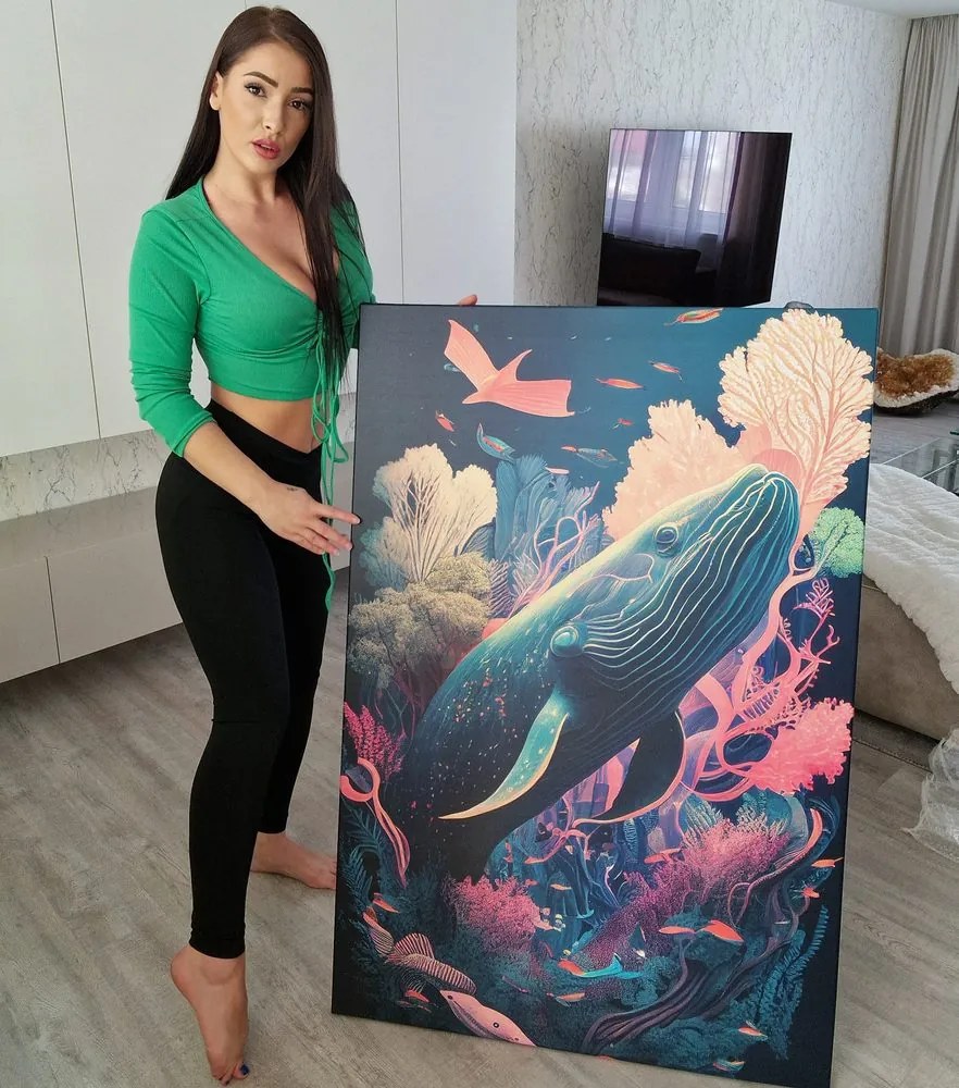 Quadro su tela – Balena surrealista