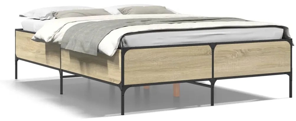 Giroletto Rovere Sonoma 160x200 Cm İn Legno Multistrato Metallo /