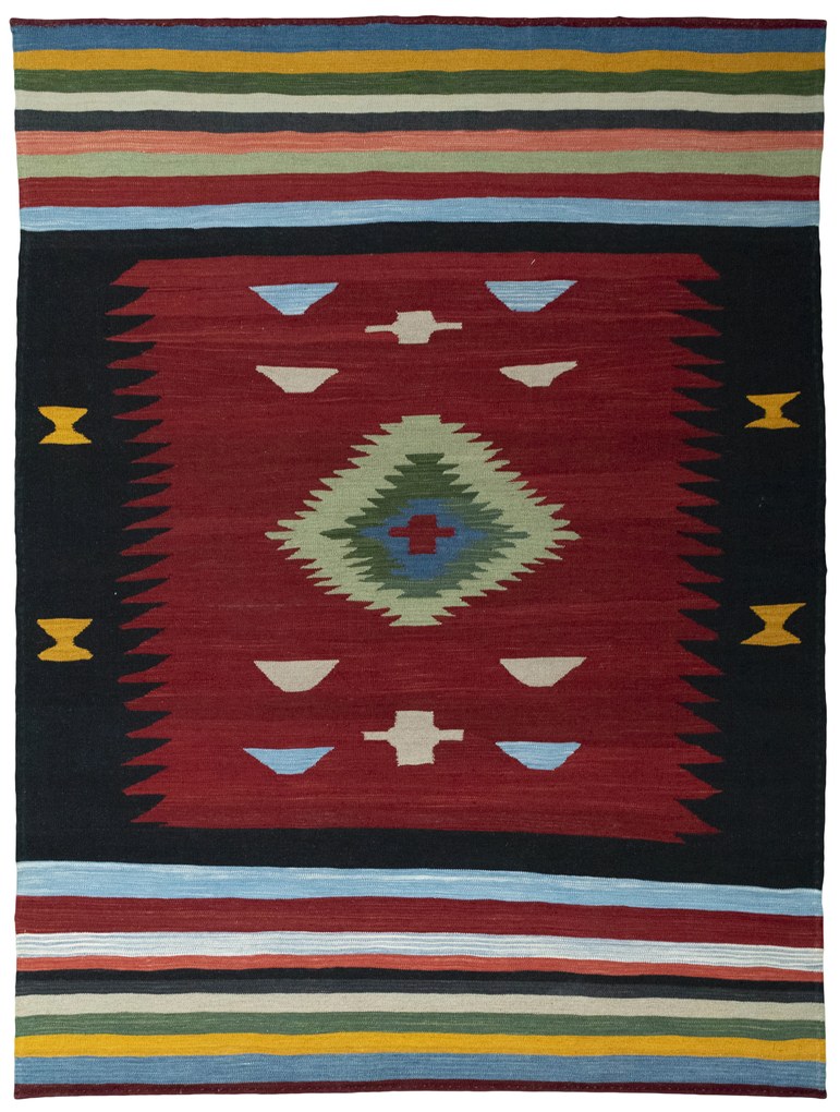 Kilim Tappeto 170 x 230 Rosso (Iran) Tessuto A Mano