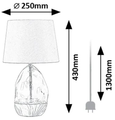 Rabalux 74228 - Lampada da tavolo APOLONIA 1xE27/40W/230V grigio