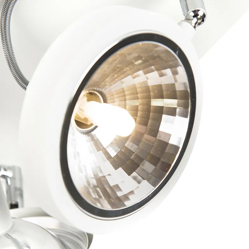 Faretto di design bianco 4 luci orientabile - Nox