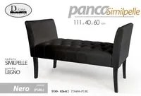 Panca similpelle nero cm 111x40 x 60 h gambe legno