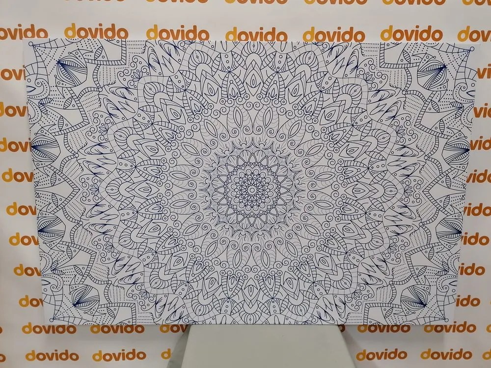 Stampa su tela – Mandala decorativa dettagliata in blu