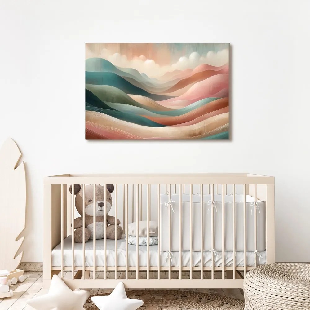 Quadro su tela – Onde pastello di paesaggio montano