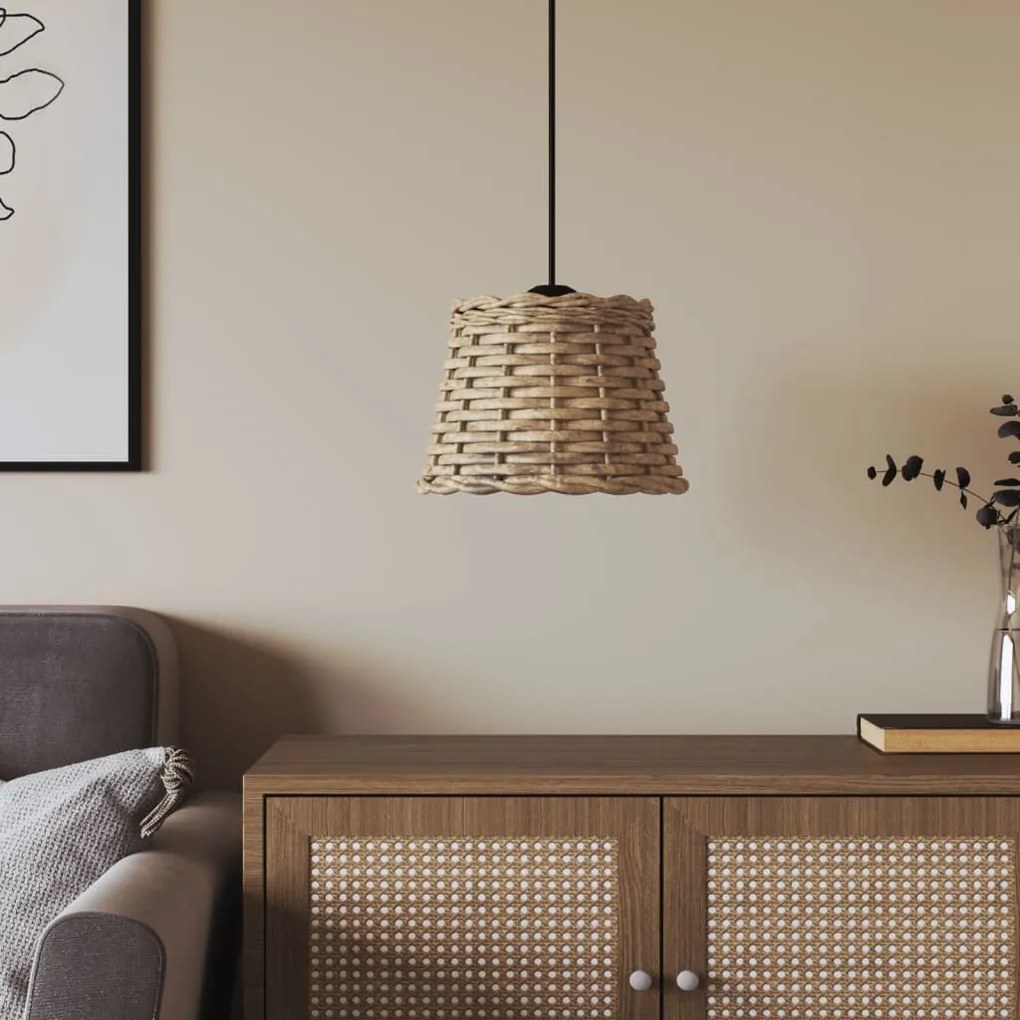 Paralume Da Soffitto Marrone Ø20x15 Cm İn Vimini /