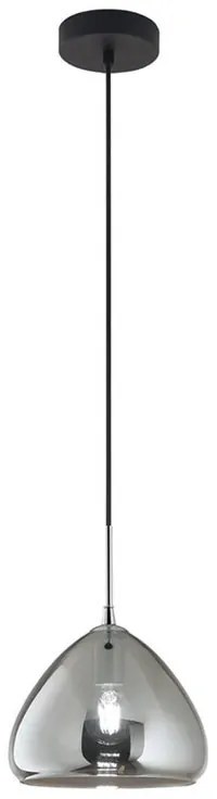 Lampadario Glamour Glow D.25 cromo paralume fumo E27 LA MIA LUCE