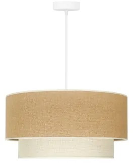 Duolla - Lampadario a sospensione con filo YUTE BOHO 1xE27/15W/230V diametro 45 cm marrone/color crema