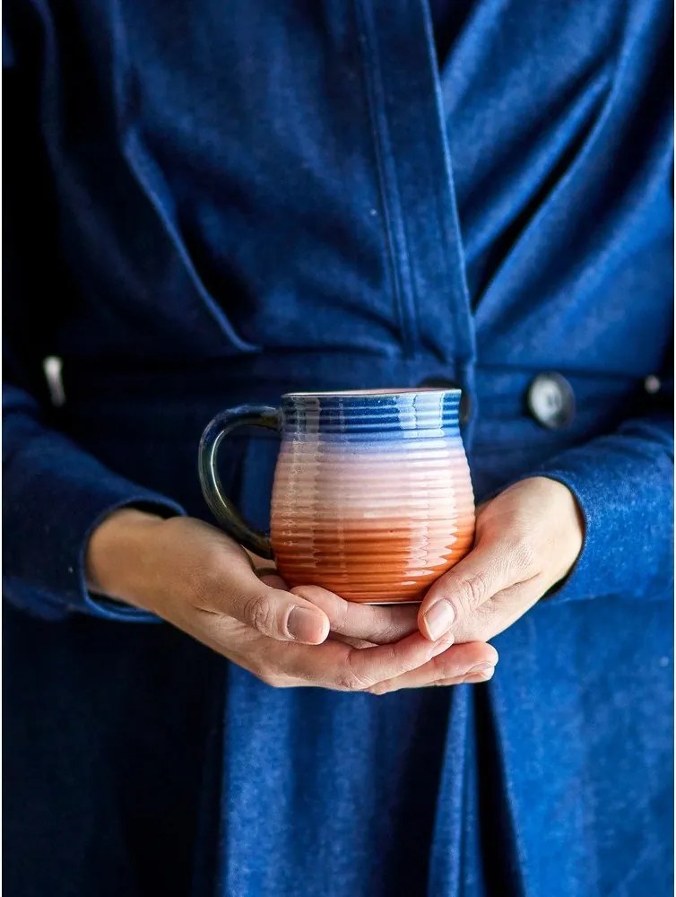 Tazze in set blu/arancioni in ceramica 4 pz 200 ml Tatum – Bloomingville