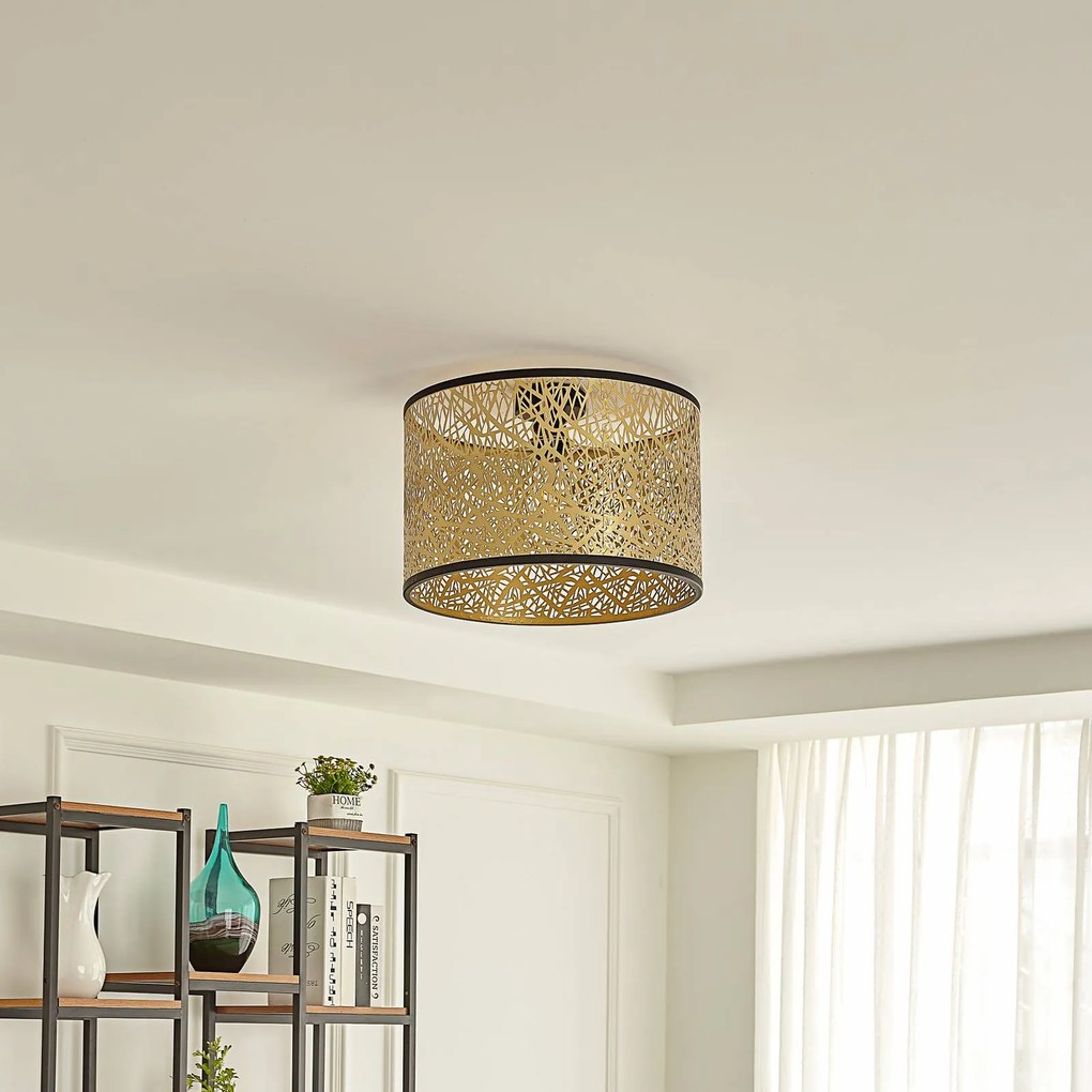 Plafoniera Lindby Yonah, colore oro, metallo, Ø 40 cm, E27