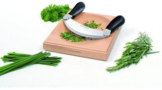 Cole&Mason - Tagliere da cucina e coltello a culla 21,5x51,5 cm faggio