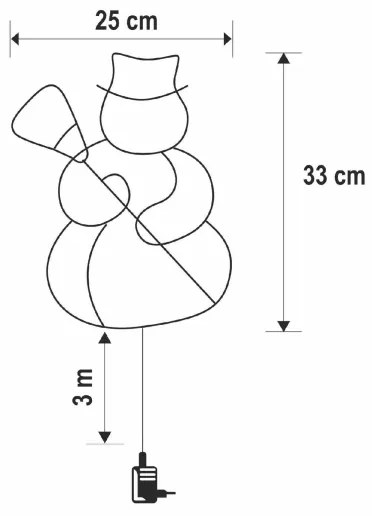 Decorazione natalizia LED per finestra 35xLED/3xAA IP44 pupazzo di neve, bianco caldo