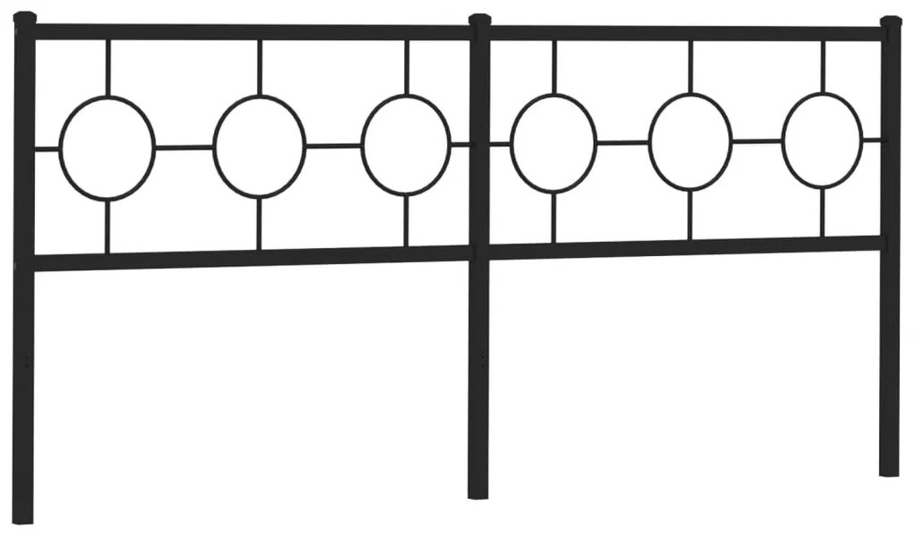 Testiera in metallo nero 180 cm