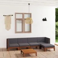 Set Divani da Giardino 6 pz con Cuscini in Massello di Acacia 3058111