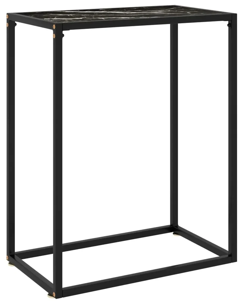 Tavolo consolle nero 60x35x75 cm in vetro temperato