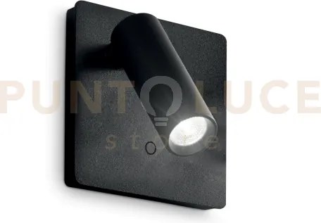 Lite applique a parete nero led 3000k 3w 200 lm con interruttore