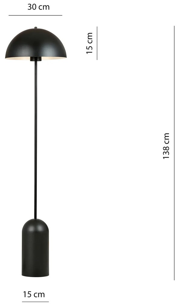 Piantana Minimal Danu Acciaio Nero 1 Luce E27 Ip20