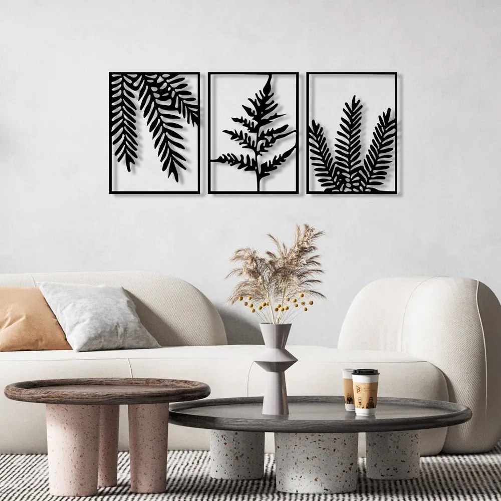 Decorazione da parete in metallo in set di 3 pezzi 118x50 cm Yakomo - Wallity