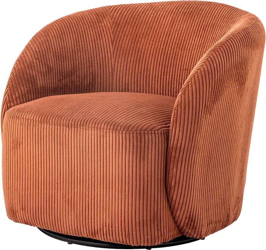 Poltrona in velluto a coste arancione Pradi - Bloomingville